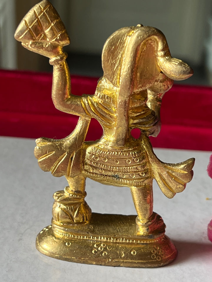 Antique Brass Standing Hanuman: Divine Vigor