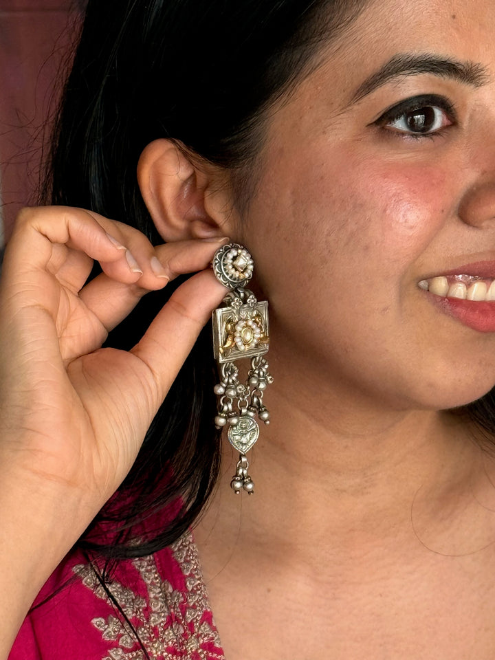 Tribal Goddess Silver Earrings | SHIVKA
