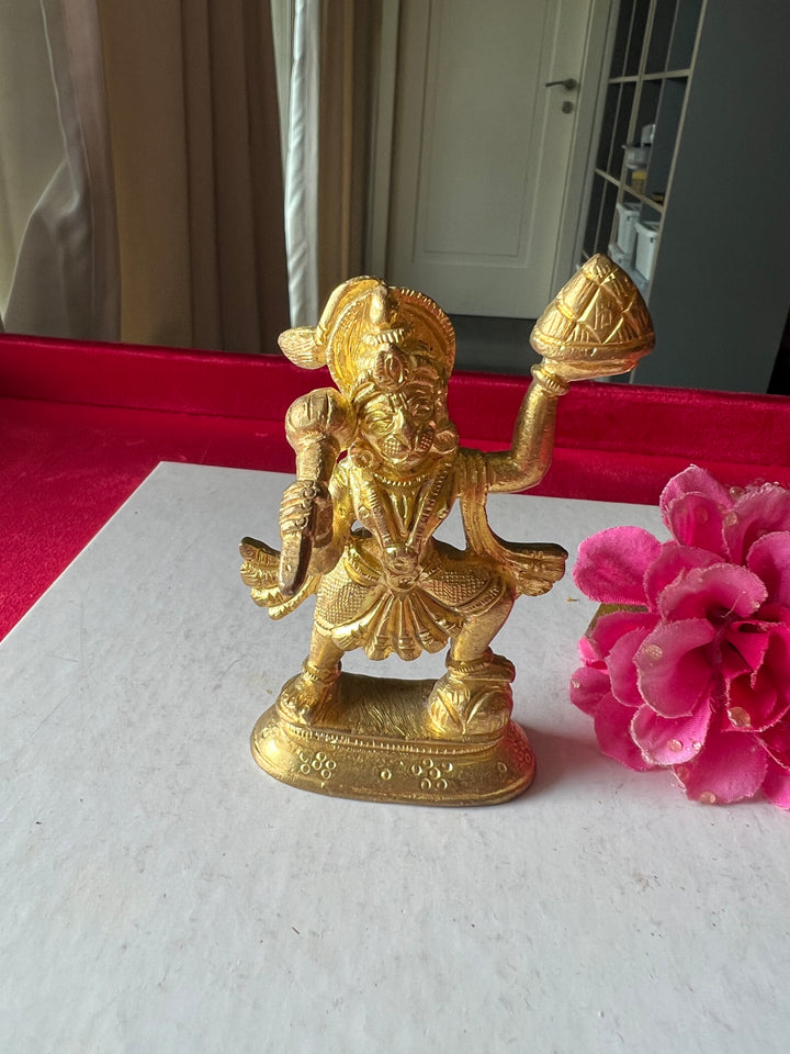 Antique Brass Standing Hanuman: Divine Vigor