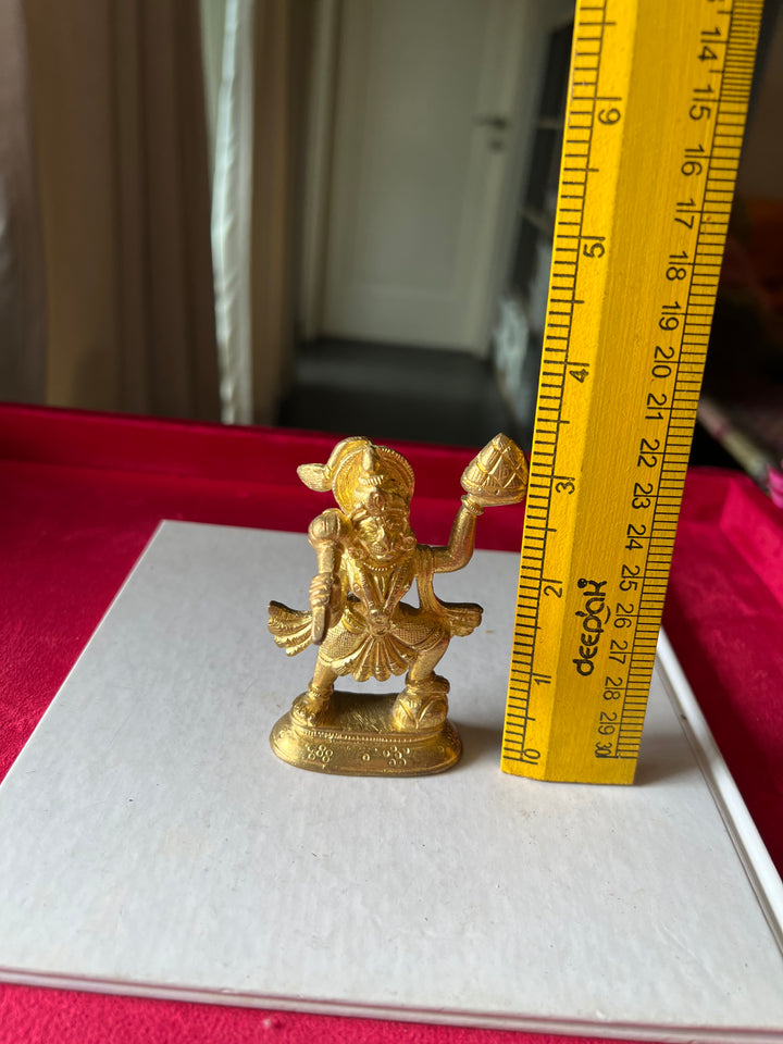 Antique Brass Standing Hanuman: Divine Vigor