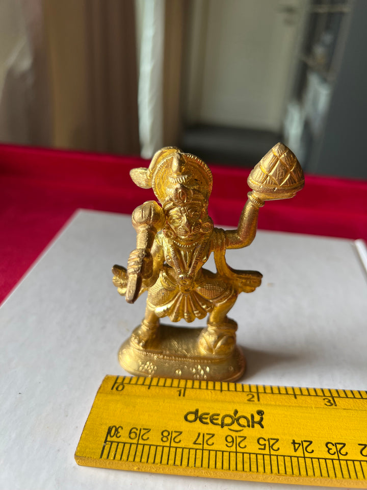 Antique Brass Standing Hanuman: Divine Vigor