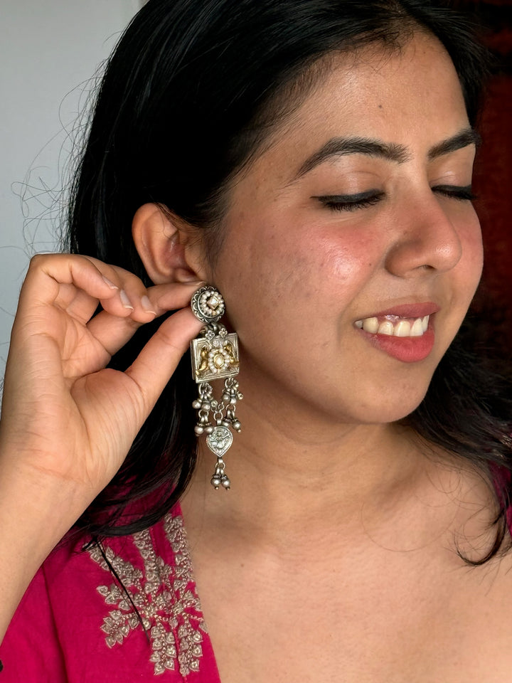 Tribal Goddess Silver Earrings | SHIVKA