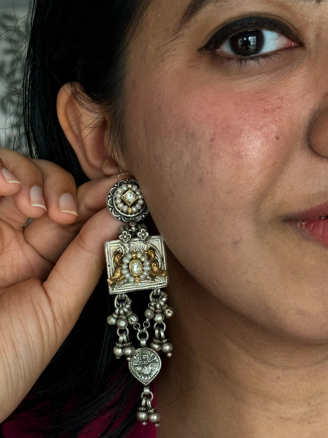 Tribal Goddess Silver Earrings | SHIVKA
