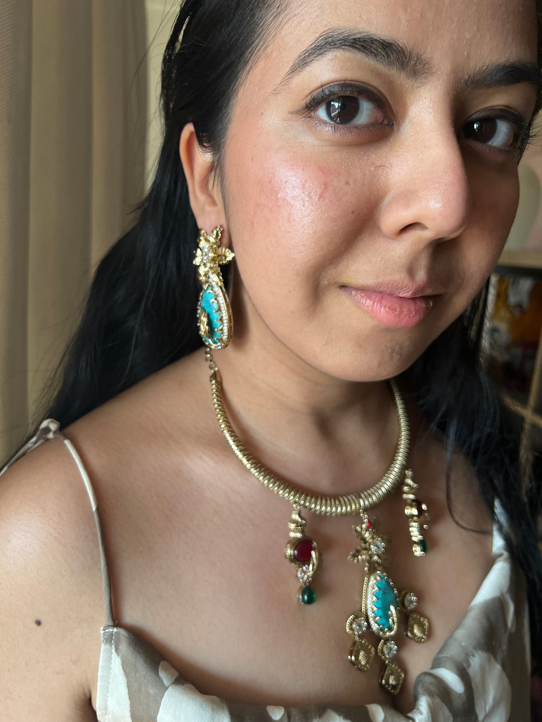 Elegant Designer Necklace Set | SHIVKA | Brass, Copper & Silver | Perfect for Destination Weddings