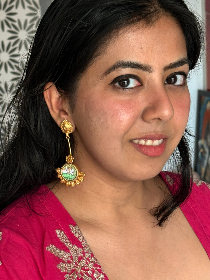Hand-Painted Silver Earrings | SHIVKA