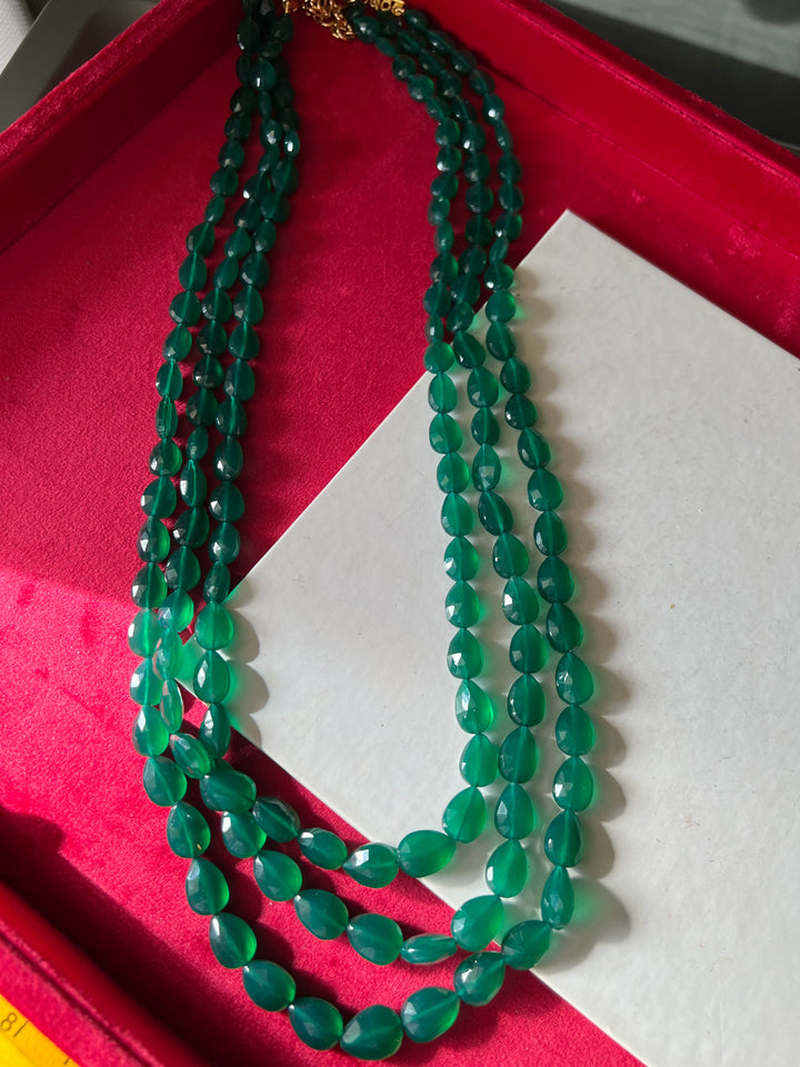 Green Onyx Almond Cut Mala