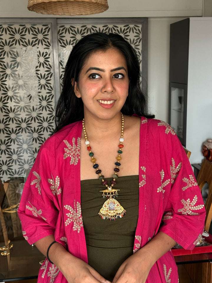 Handmade Hand-Painted Elephant Pendant 925 Silver Fusion Necklace