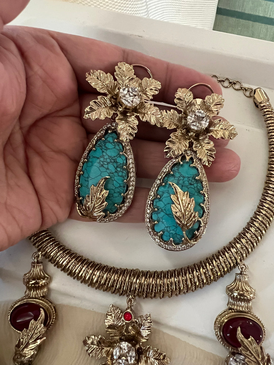 Elegant Designer Necklace Set | SHIVKA | Brass, Copper & Silver | Perfect for Destination Weddings