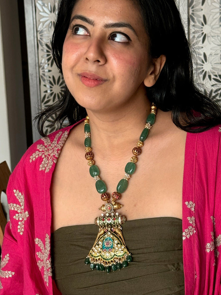 Handmade Hand-Painted Elephant Pendant 925 Silver Fusion Necklace