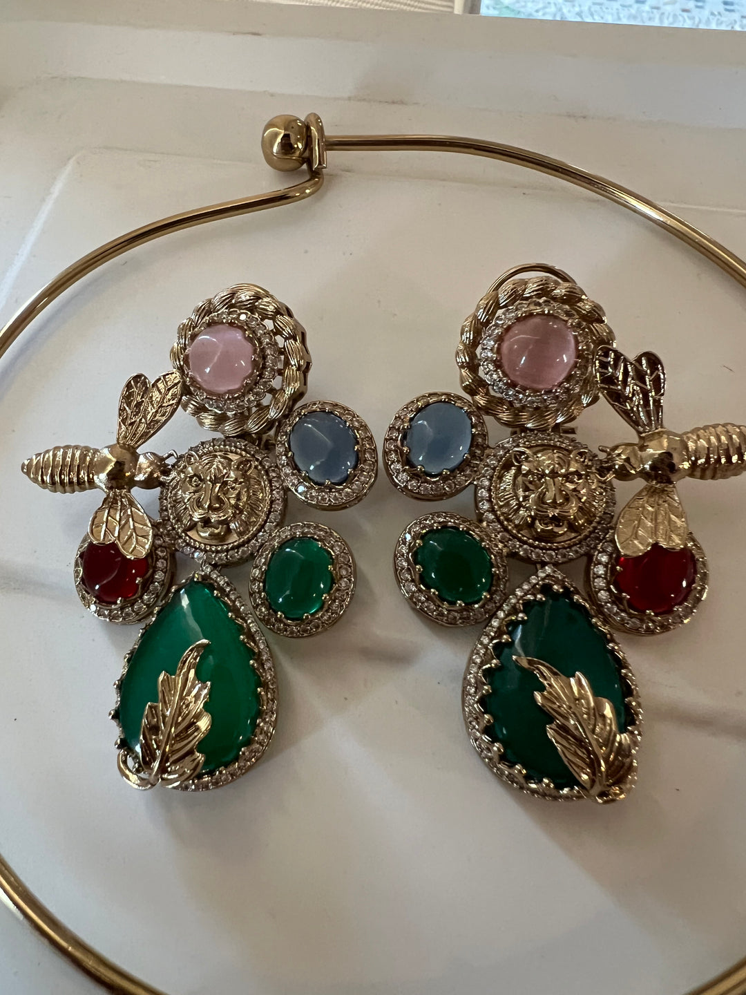 Elegant Animal Figurine Designer Necklace Set | SHIVKA | Brass, Copper & Silver | Perfect for Destination Weddings