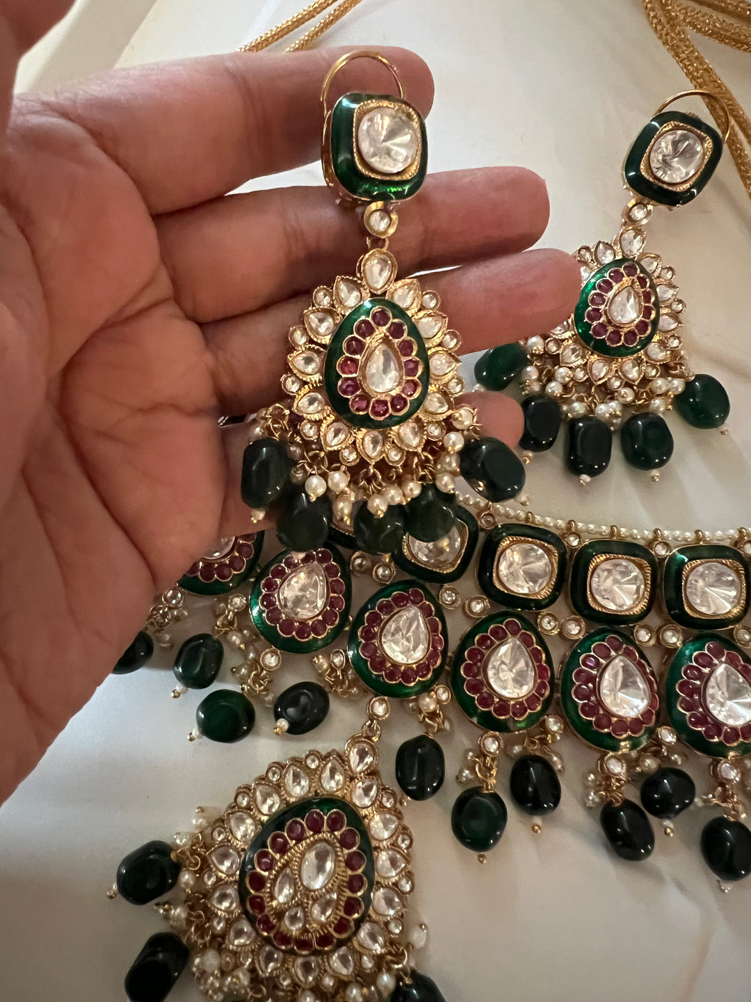 Royal Bridal Necklace with Earrings and Maangtikka/ Wedding Set/ Bridal Jewellery/ Wedding Jewellery/ Royal Bride