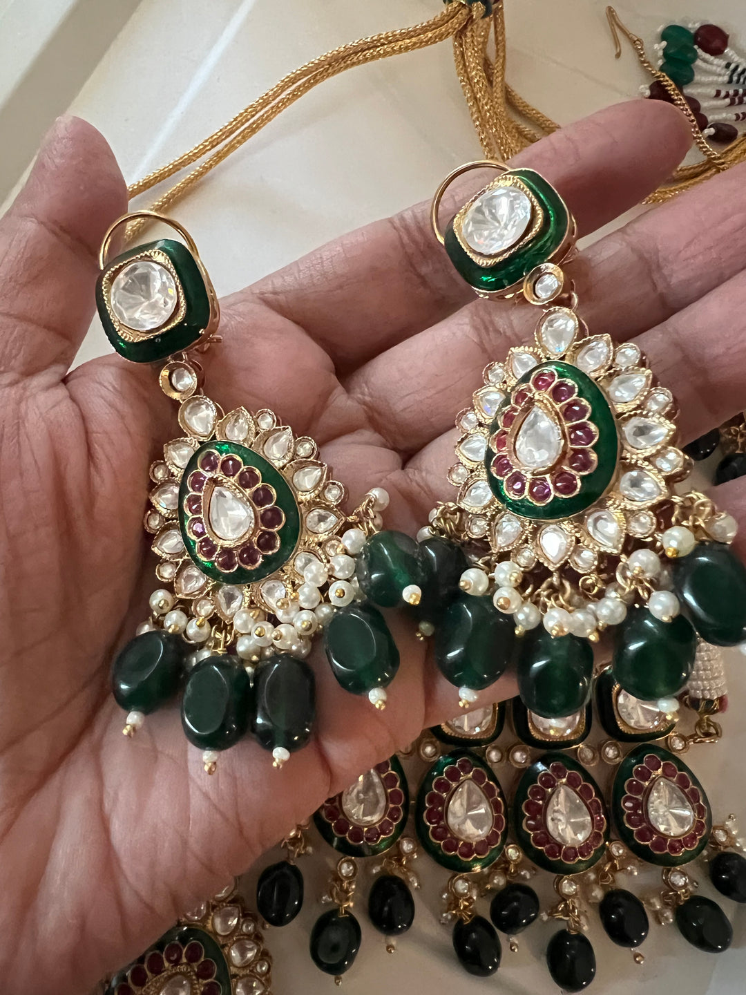 Royal Bridal Necklace with Earrings and Maangtikka/ Wedding Set/ Bridal Jewellery/ Wedding Jewellery/ Royal Bride