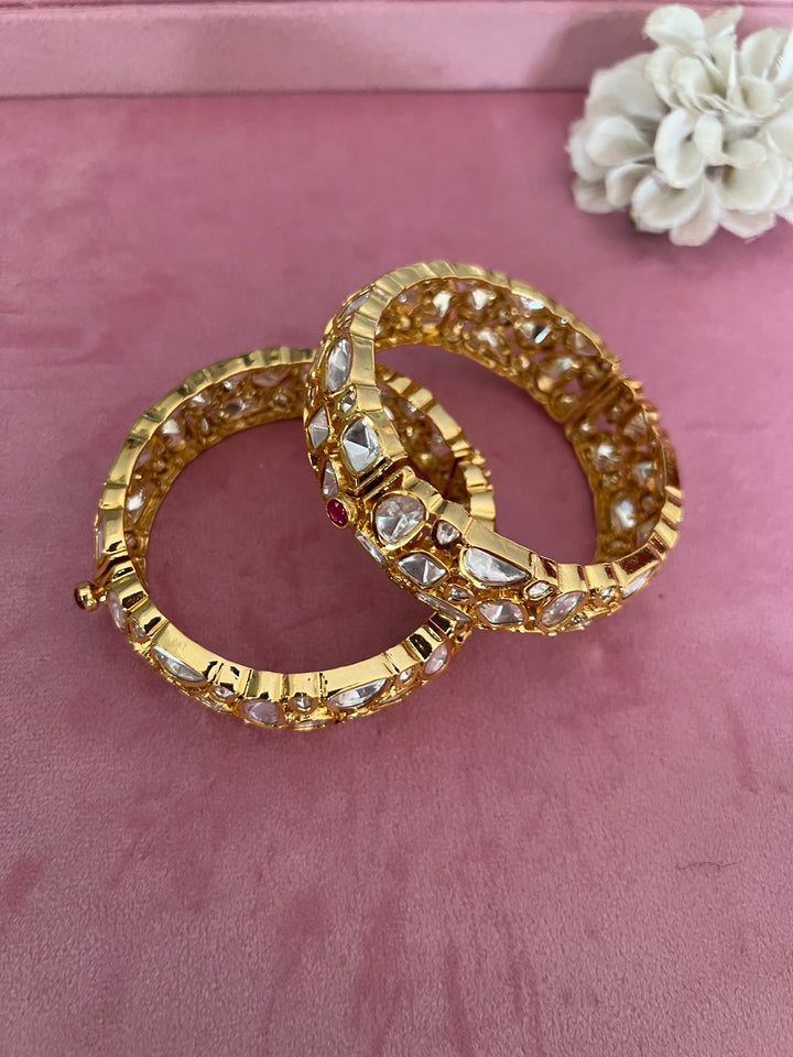 Elegant Polki Stone Bangles Set: Celebrate in Style