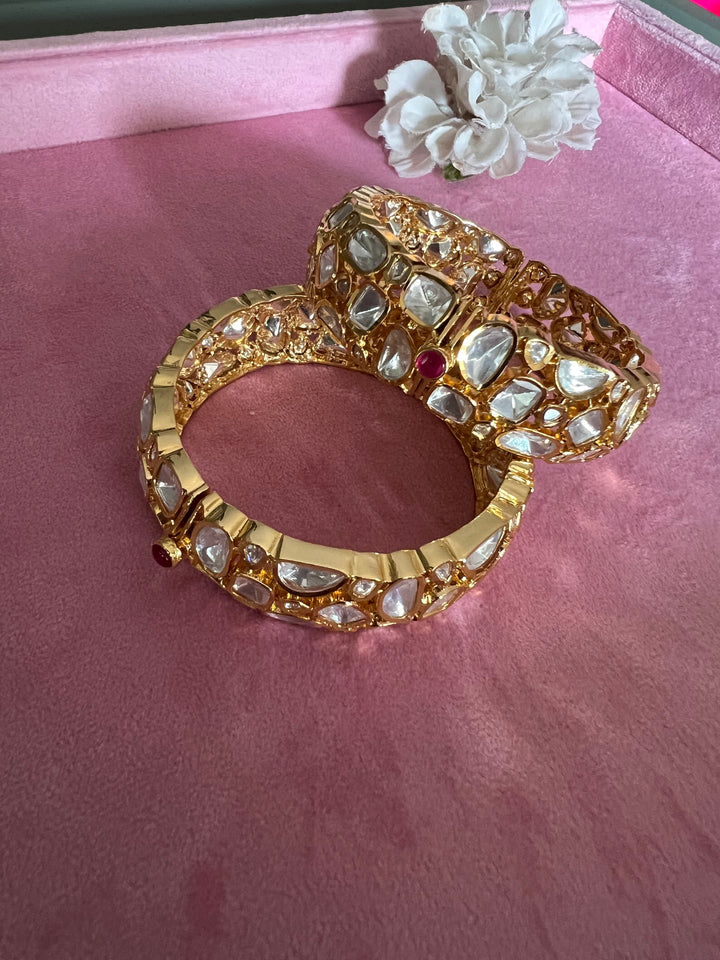 Elegant Polki Stone Bangles Set: Celebrate in Style