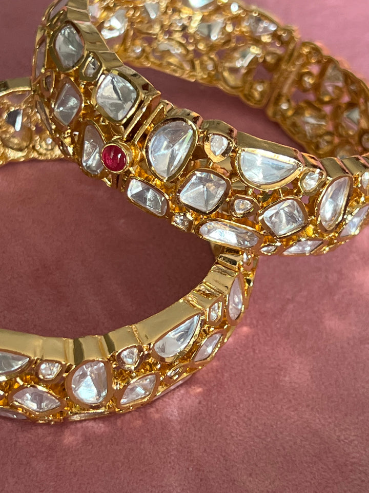 Elegant Polki Stone Bangles Set: Celebrate in Style