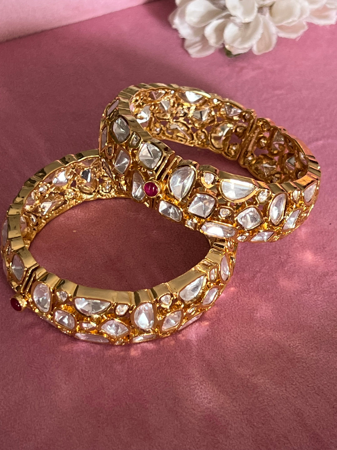 Elegant Polki Stone Bangles Set: Celebrate in Style