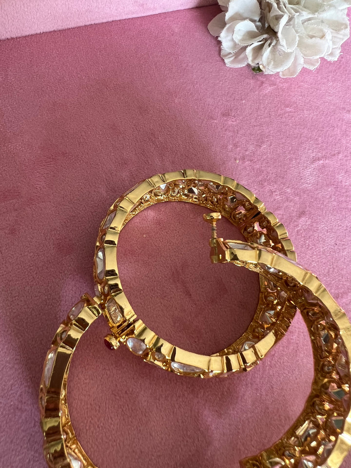 Elegant Polki Stone Bangles Set: Celebrate in Style