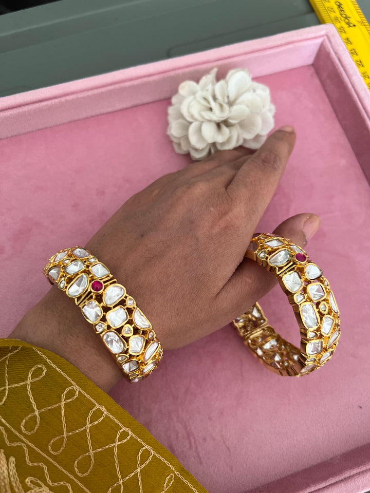 Elegant Polki Stone Bangles Set: Celebrate in Style