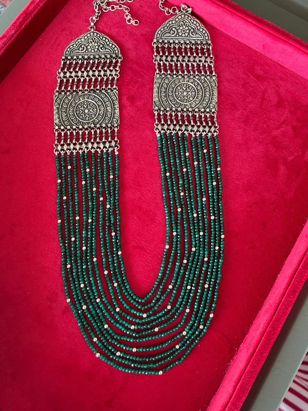 Green Onyx Sterling Silver Rani Haar