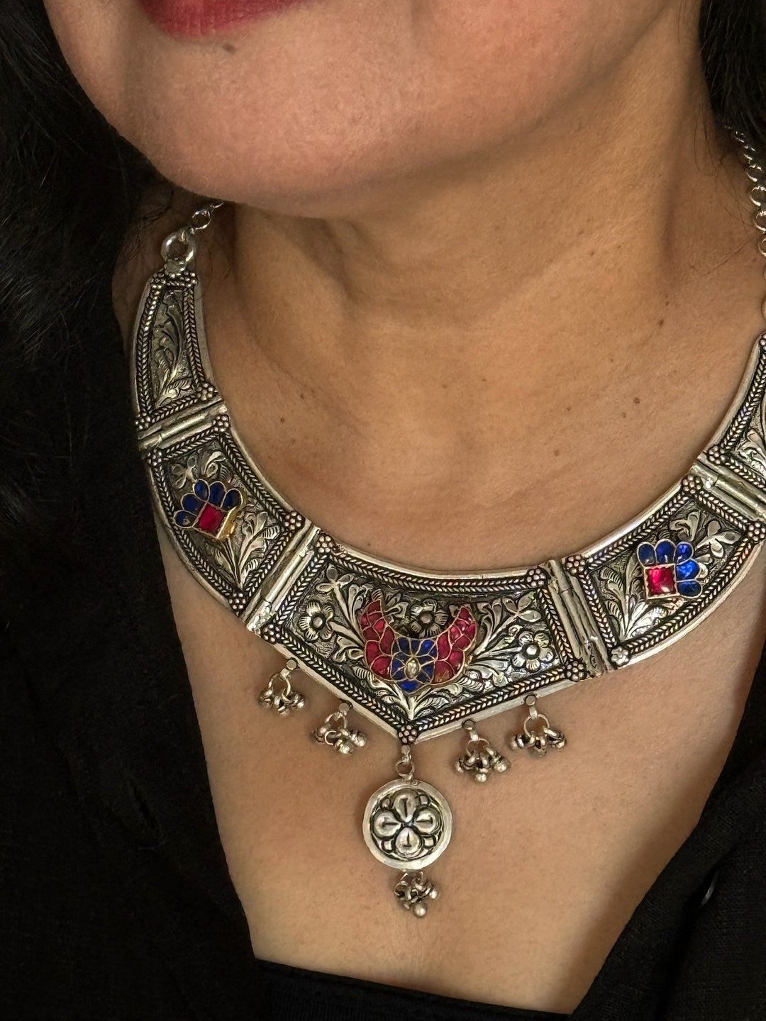 Handmade Elegant 925 Silver Hasli Collar Necklace by SHIVKA