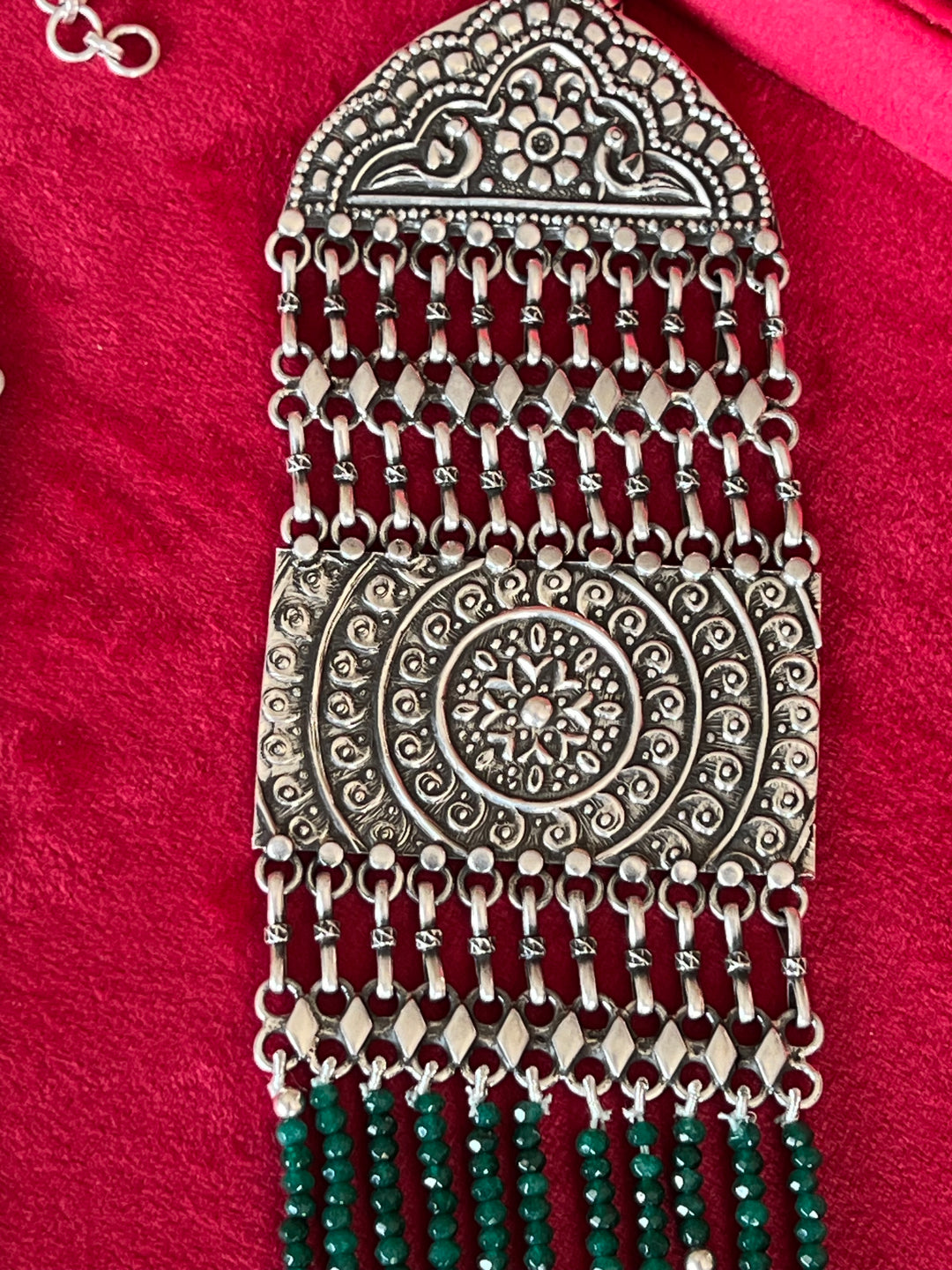 Green Onyx Sterling Silver Rani Haar