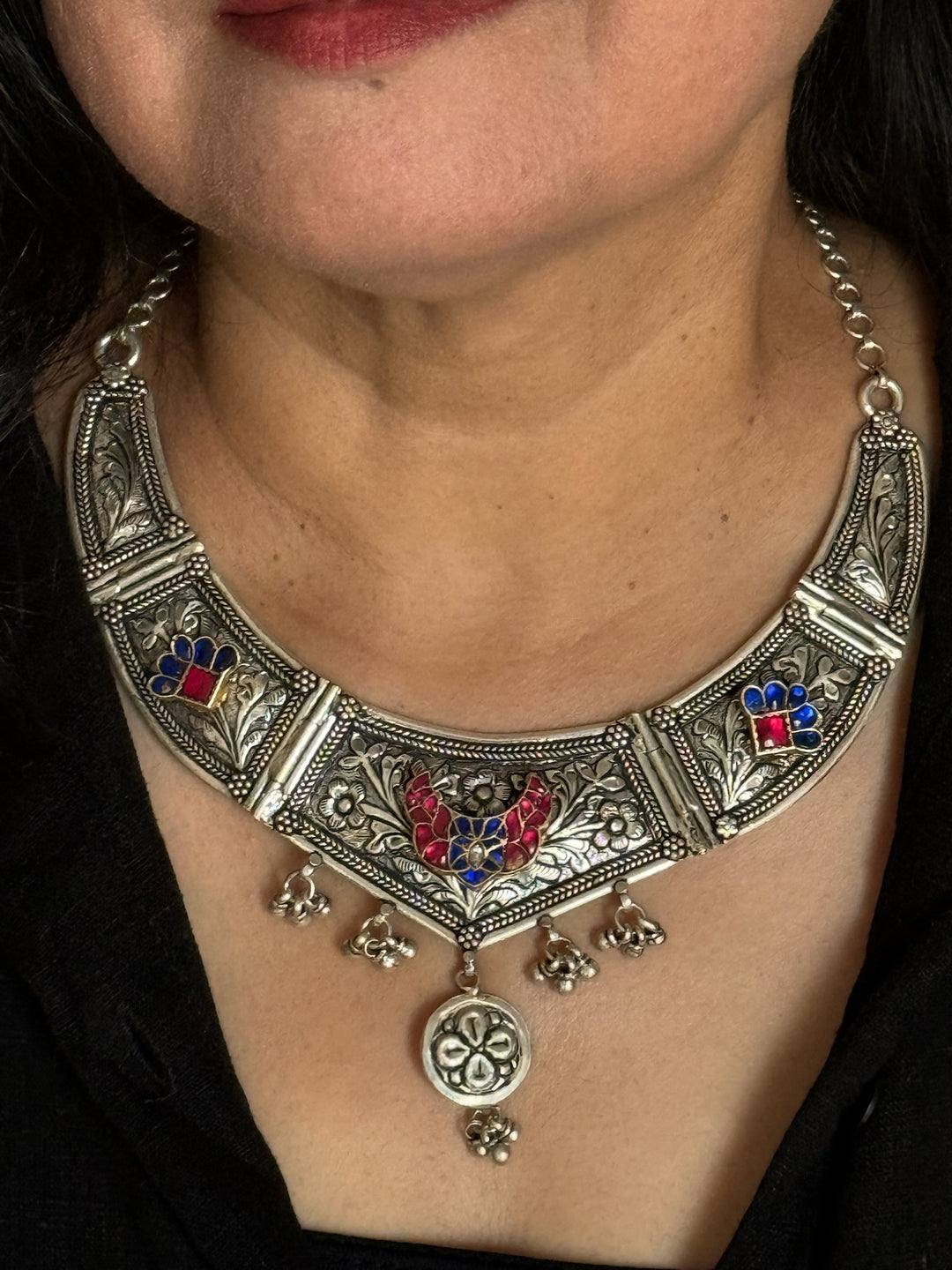 Handmade Elegant 925 Silver Hasli Collar Necklace by SHIVKA