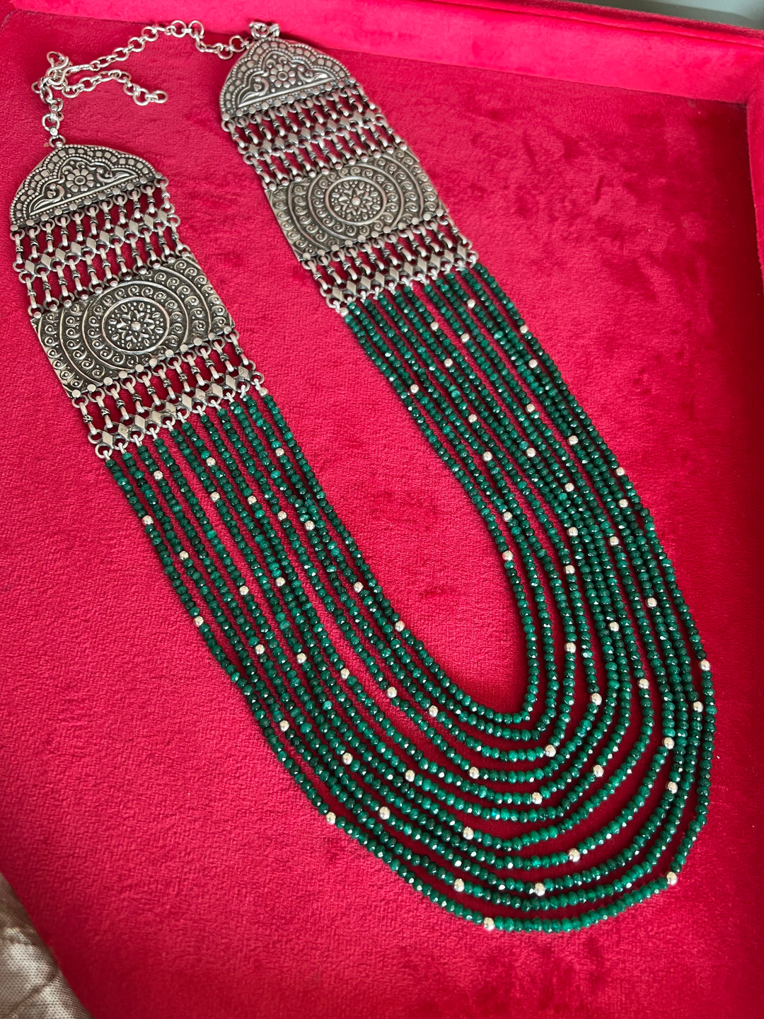 Green Onyx Sterling Silver Rani Haar