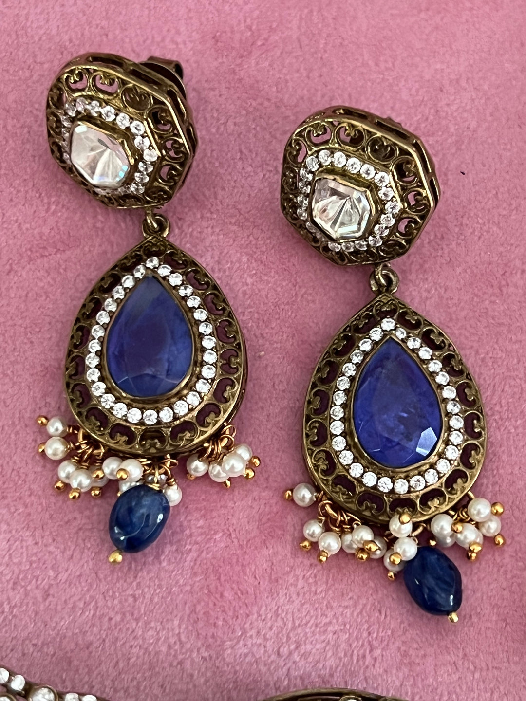 Victorian Brilliance Choker Necklace Set - Premium CZ Stones