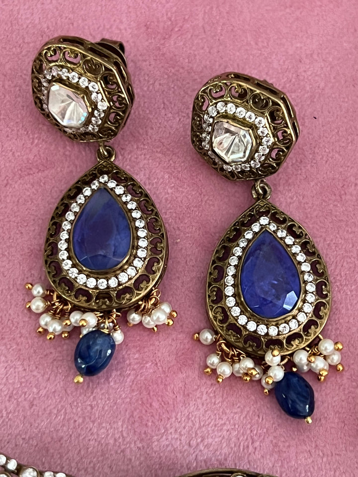 Victorian Brilliance Choker Necklace Set - Premium CZ Stones