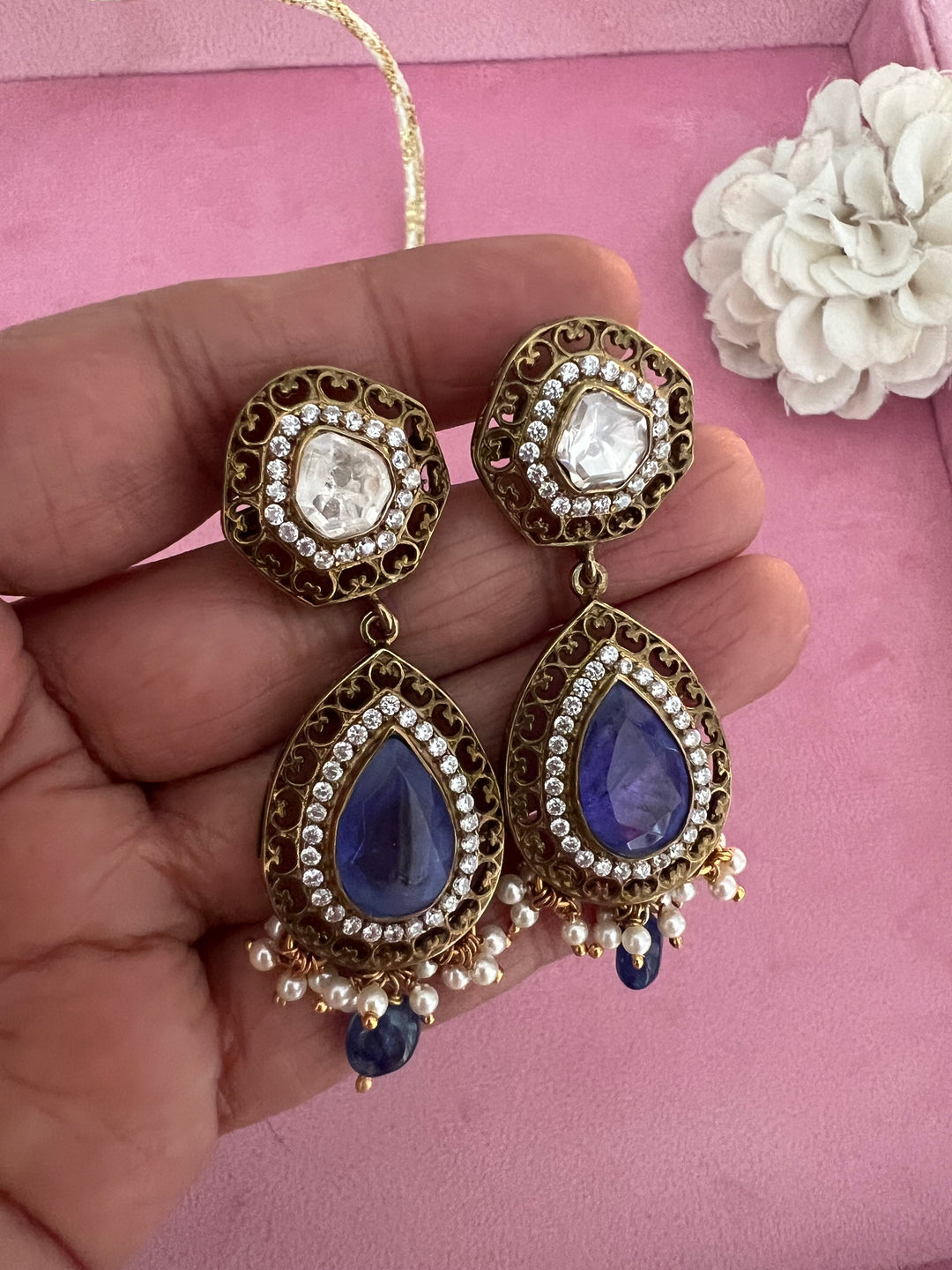 Victorian Brilliance Choker Necklace Set - Premium CZ Stones