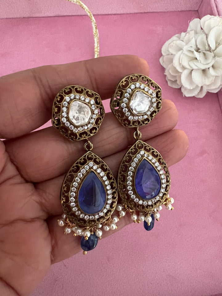 Victorian Brilliance Choker Necklace Set - Premium CZ Stones