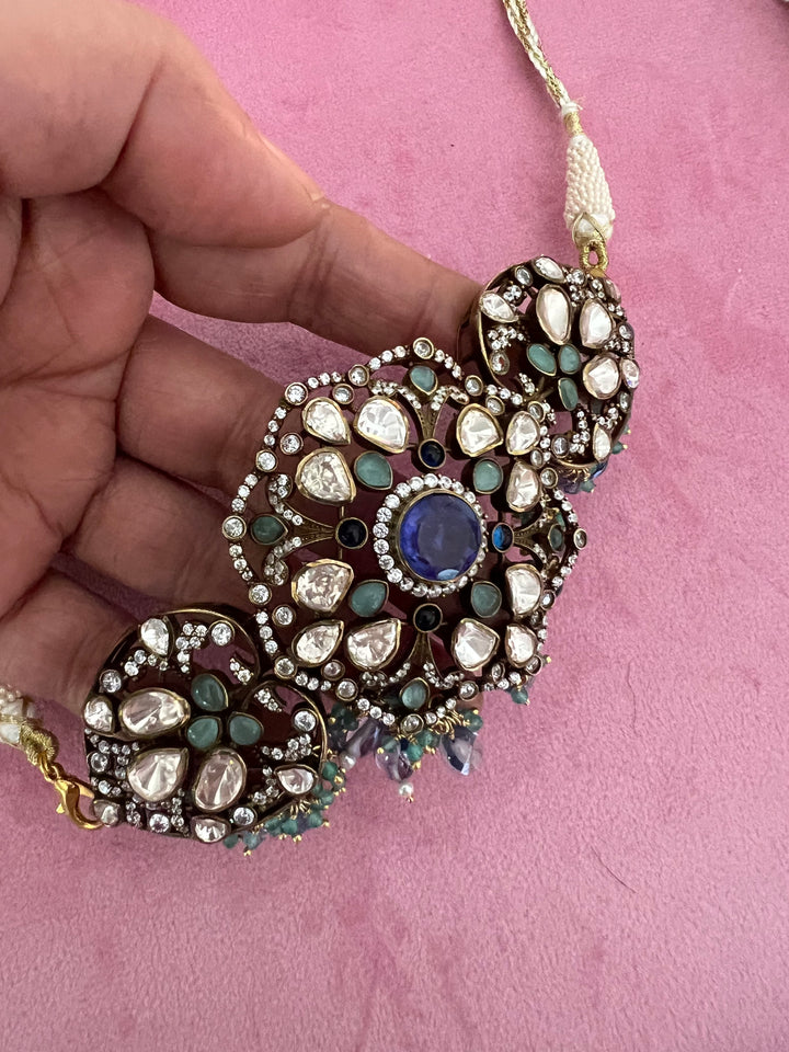 Victorian Brilliance Choker Necklace Set - Premium CZ Stones