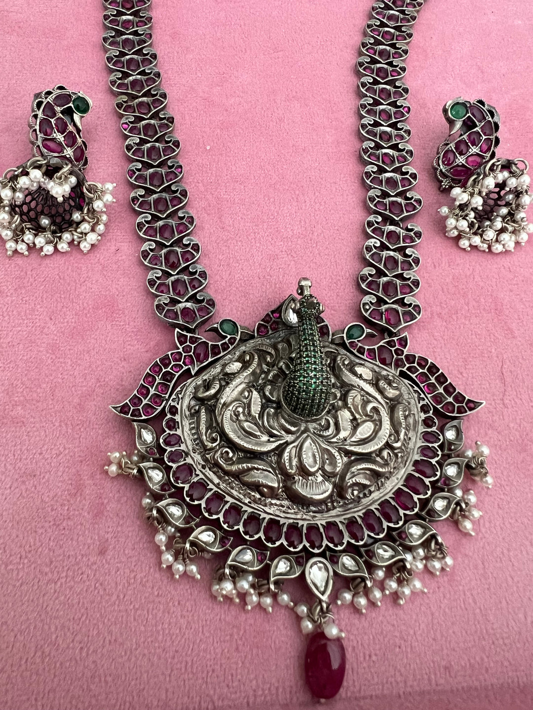 Elegance Redefined: Necklace and Jhumki Earrings Set