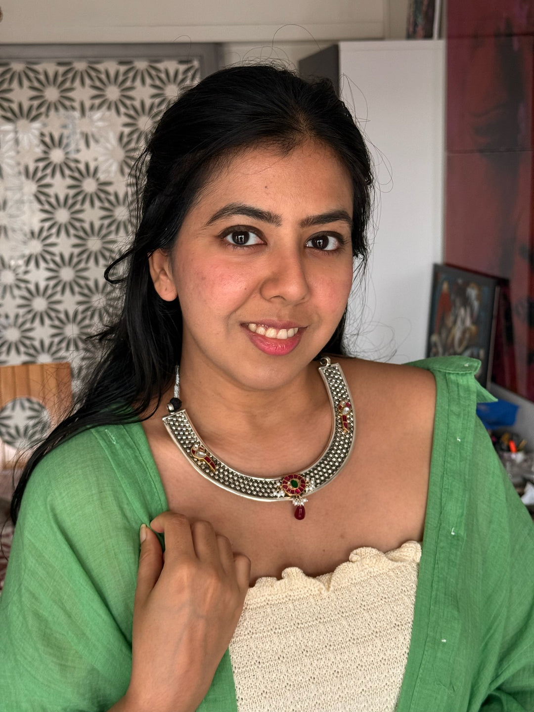 Handmade Elegant 925 Silver Hasli Collar Necklace by SHIVKA