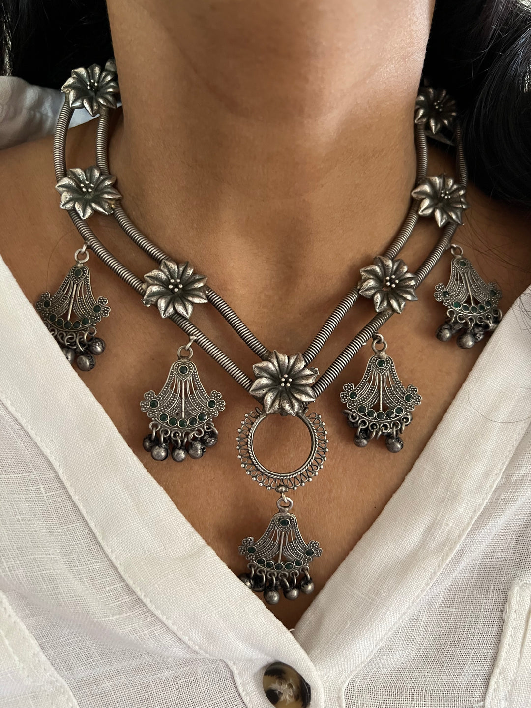 Handcrafted Antique Brass Statement Necklace - Unveil Your Unique Style