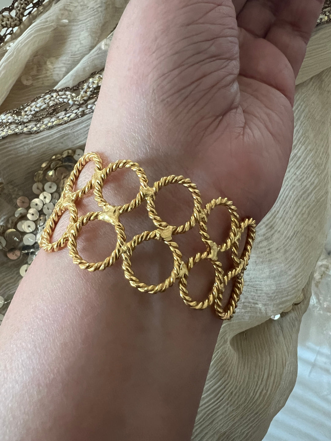 Beautiful Natural Raw Stone Open Cuff