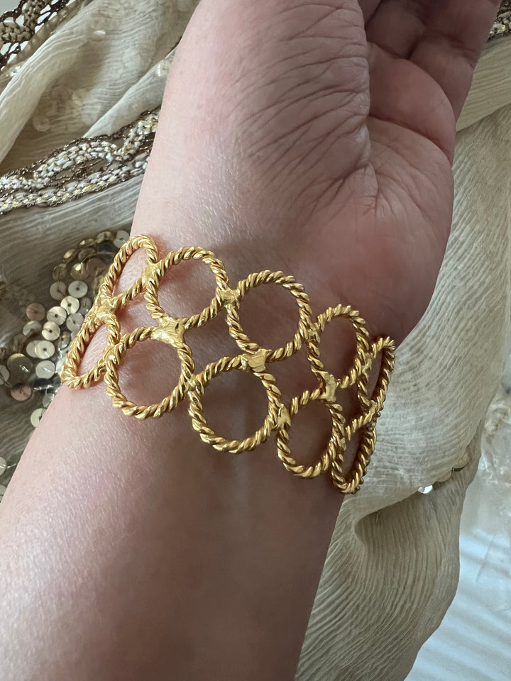 Beautiful Natural Raw Stone Open Cuff