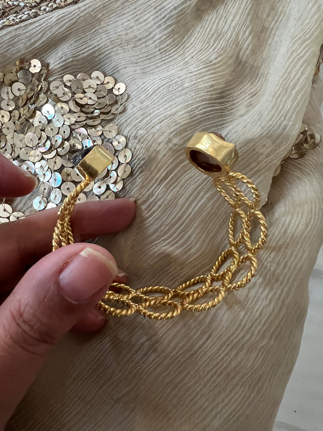 Beautiful Natural Raw Stone Open Cuff