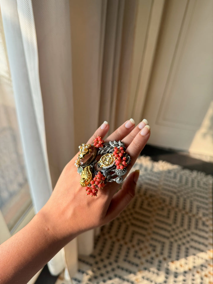 Designer Fusion Statement Ring | Adjustable | SHIVKA