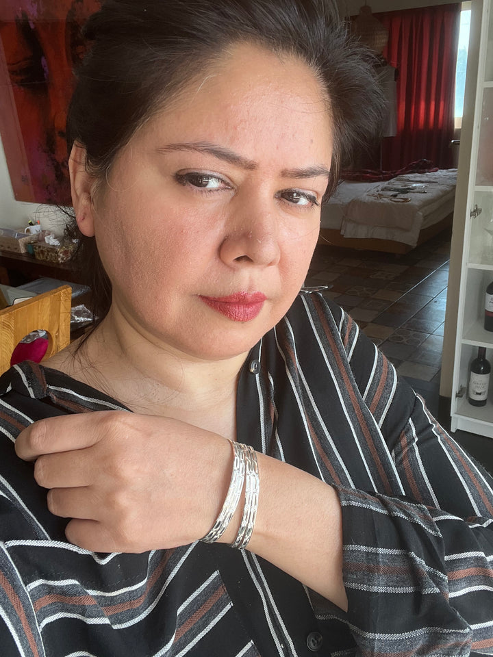 Exquisite Elegance: Pure 925 Silver Bangles Set