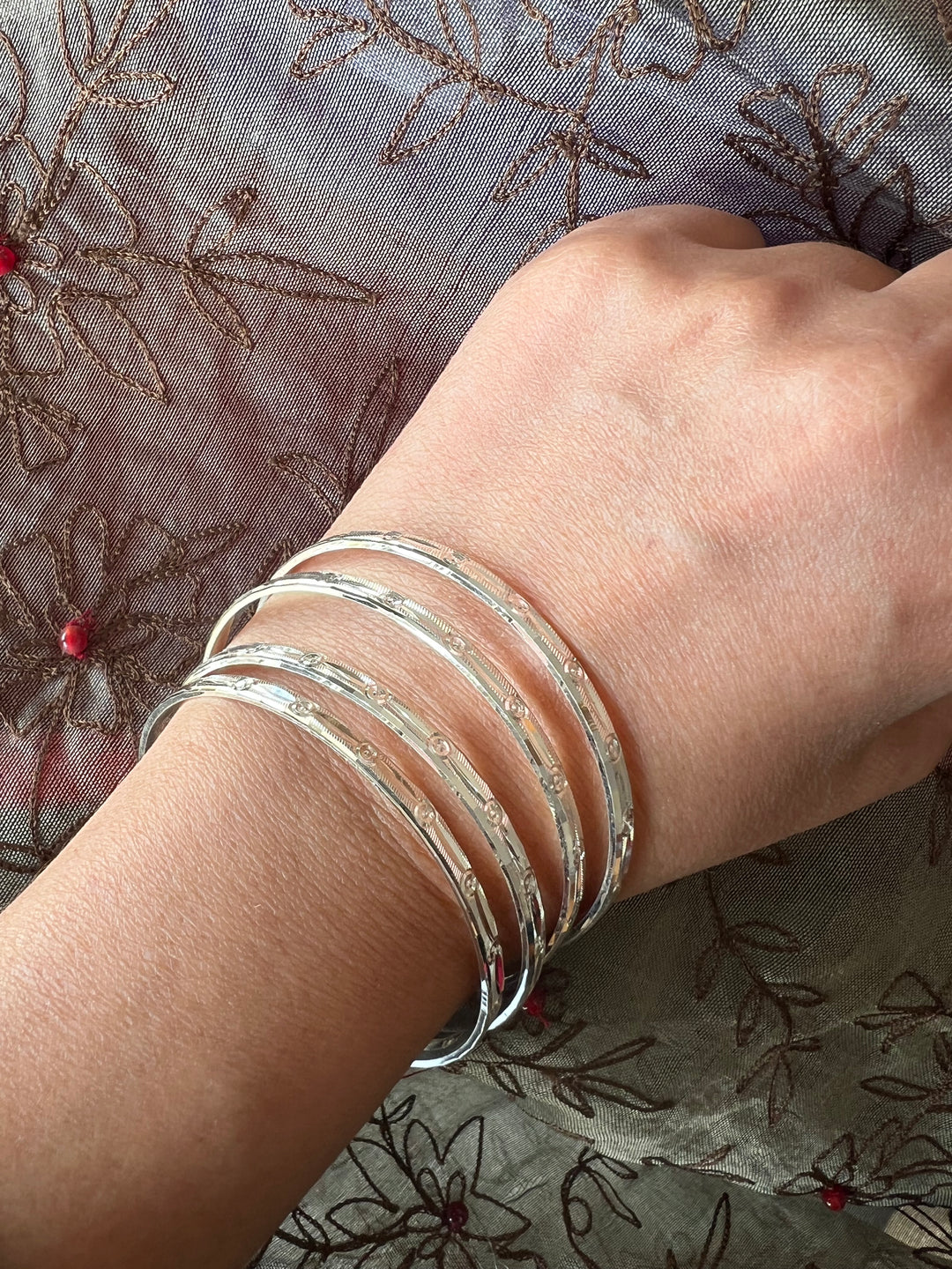 Exquisite Elegance: Pure 925 Silver Bangles Set