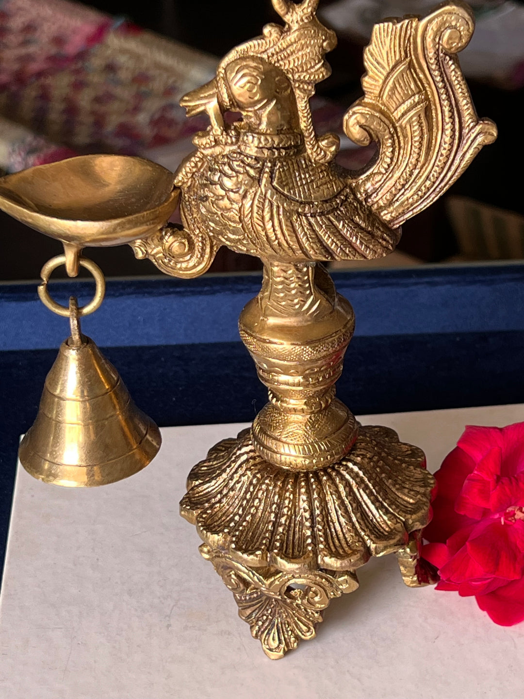 Solid Brass Peacock Diya - Elegance in Illumination