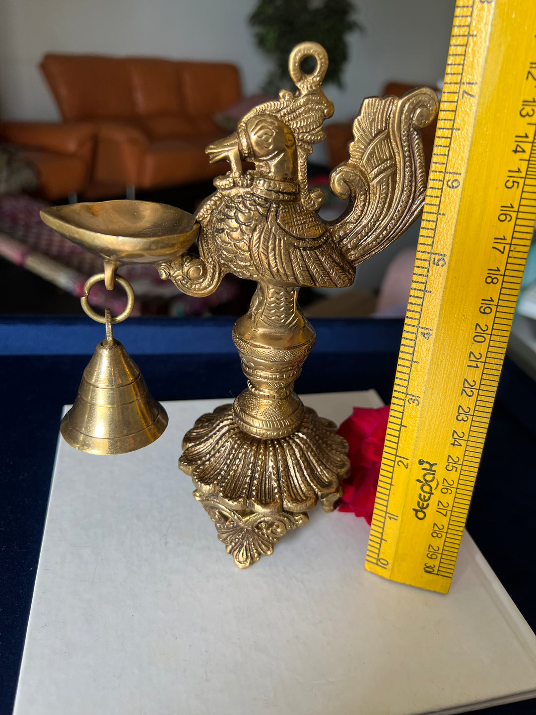 Solid Brass Peacock Diya - Elegance in Illumination