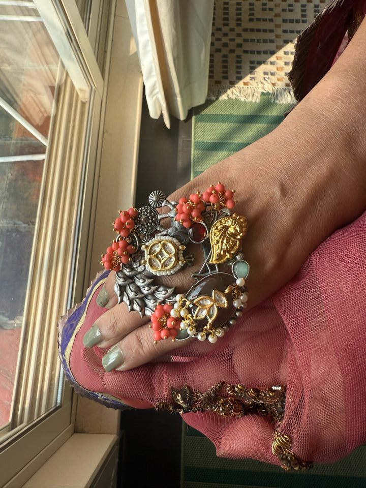 Designer Fusion Statement Ring | Adjustable | SHIVKA