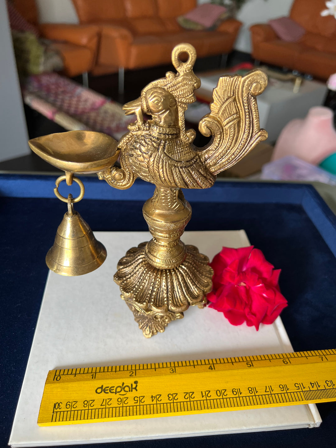 Solid Brass Peacock Diya - Elegance in Illumination