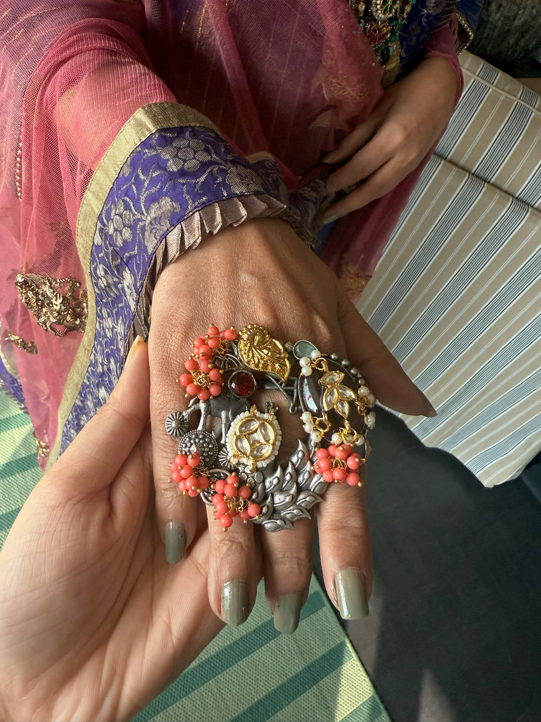 Designer Fusion Statement Ring | Adjustable | SHIVKA