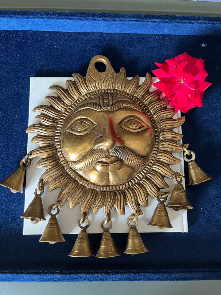 Radiant Sun Brass Wall Hanging - Symbol of Energy and Positivity