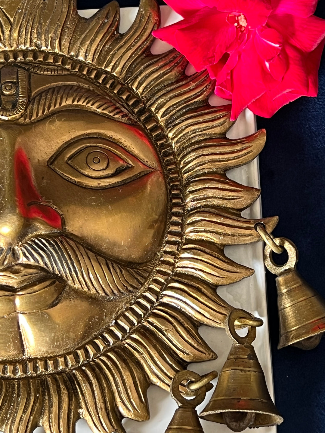 Radiant Sun Brass Wall Hanging - Symbol of Energy and Positivity