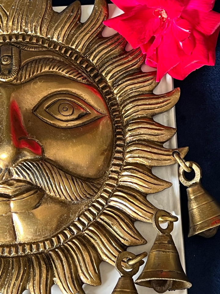 Radiant Sun Brass Wall Hanging - Symbol of Energy and Positivity