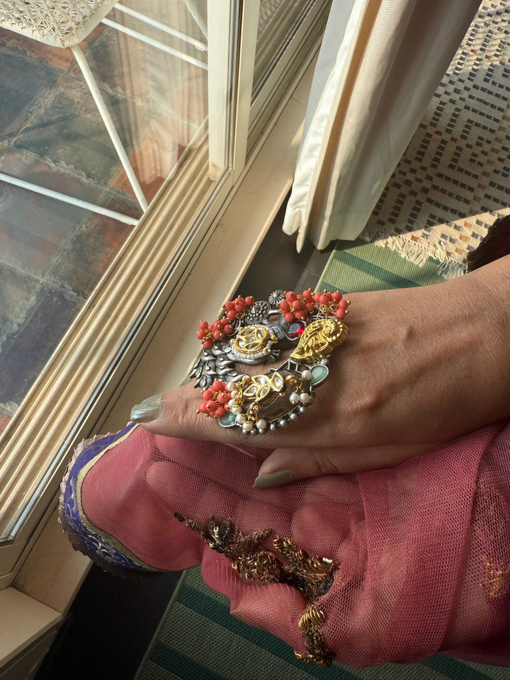 Designer Fusion Statement Ring | Adjustable | SHIVKA